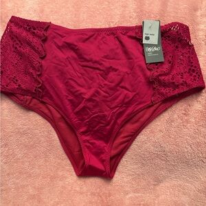 Mossimo women’s swim mix and match high waist bottoms-deep red